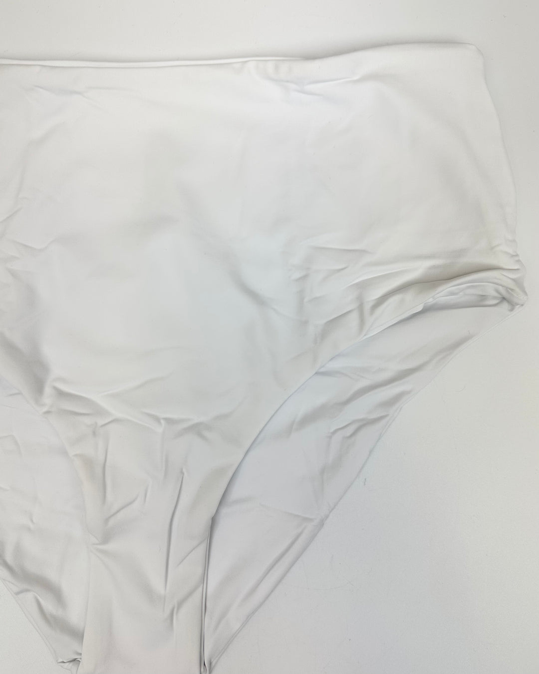 White High Waist Bikini Bottom - Small