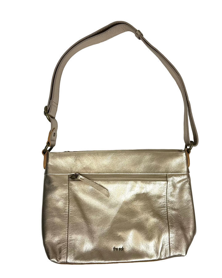 Gold Metallic Leather Shoulder Bag