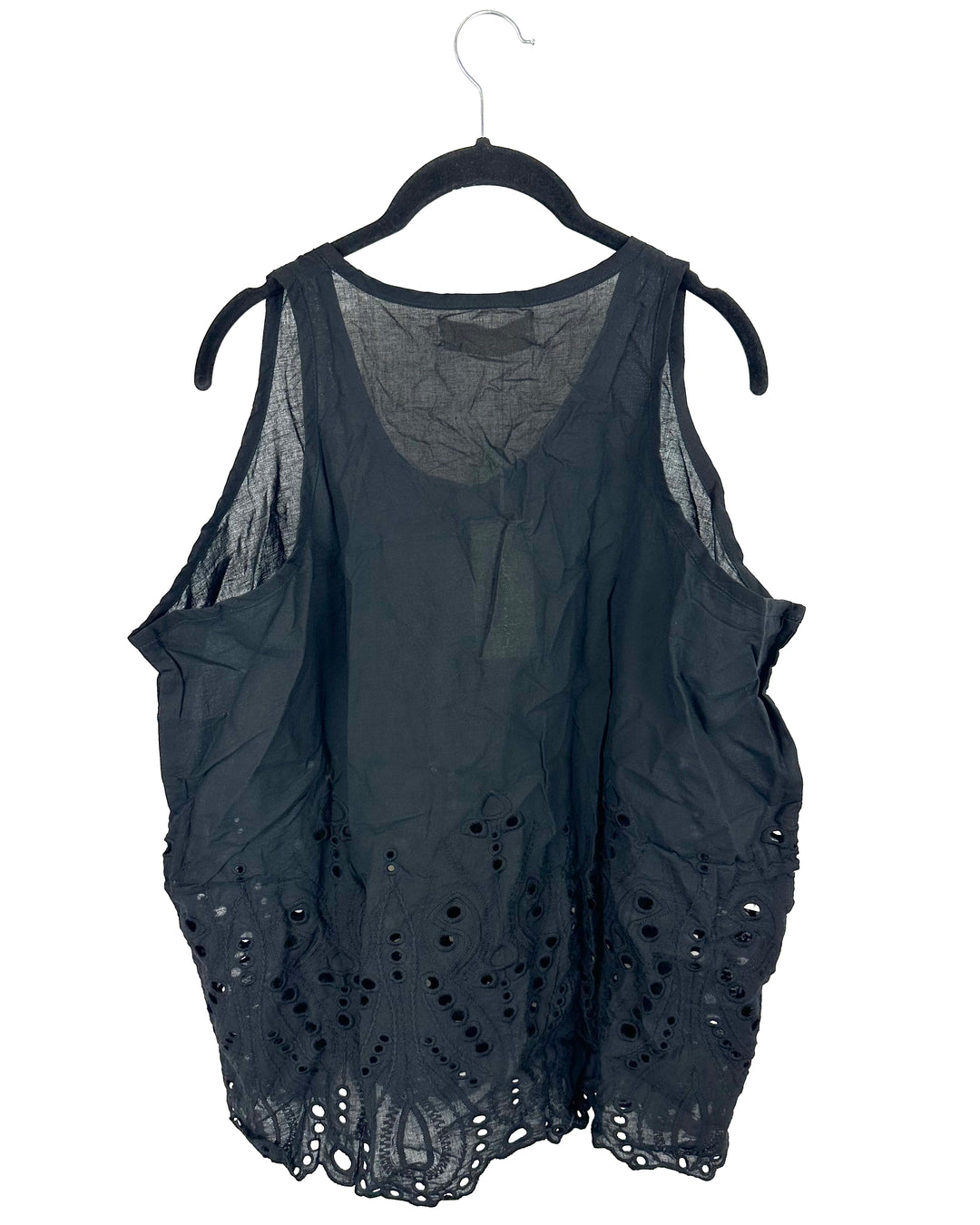 Natalie Martin Black Flowy Scoop Neck Tank - Extra Small