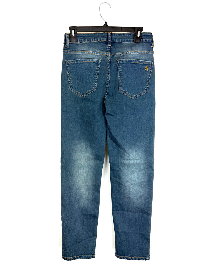 Blue and Tan Faded Jeans - Size 2/4