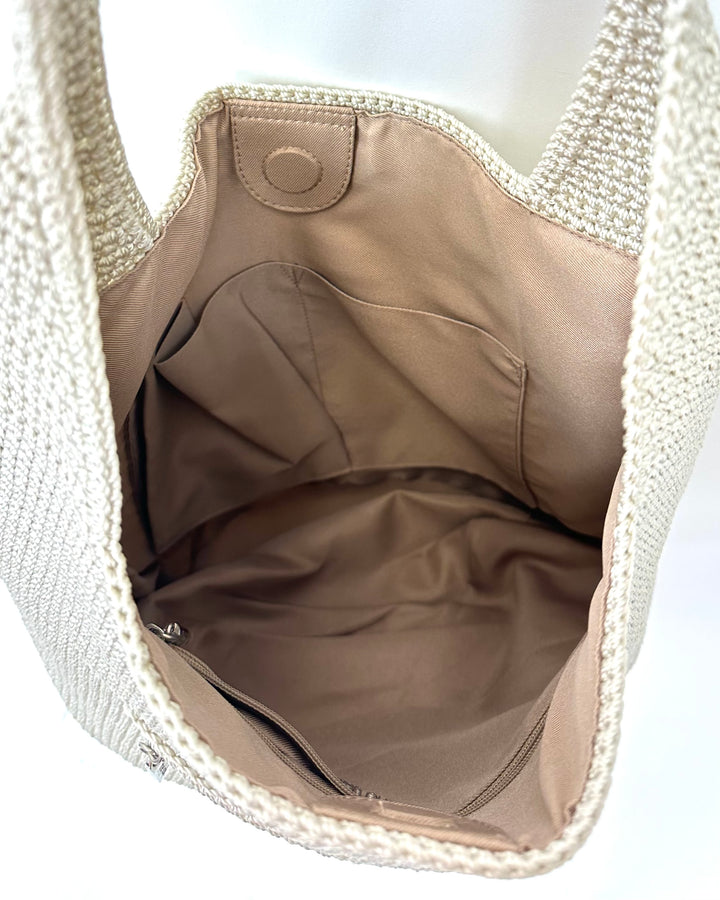 Cream Crochet Shoulder Bag