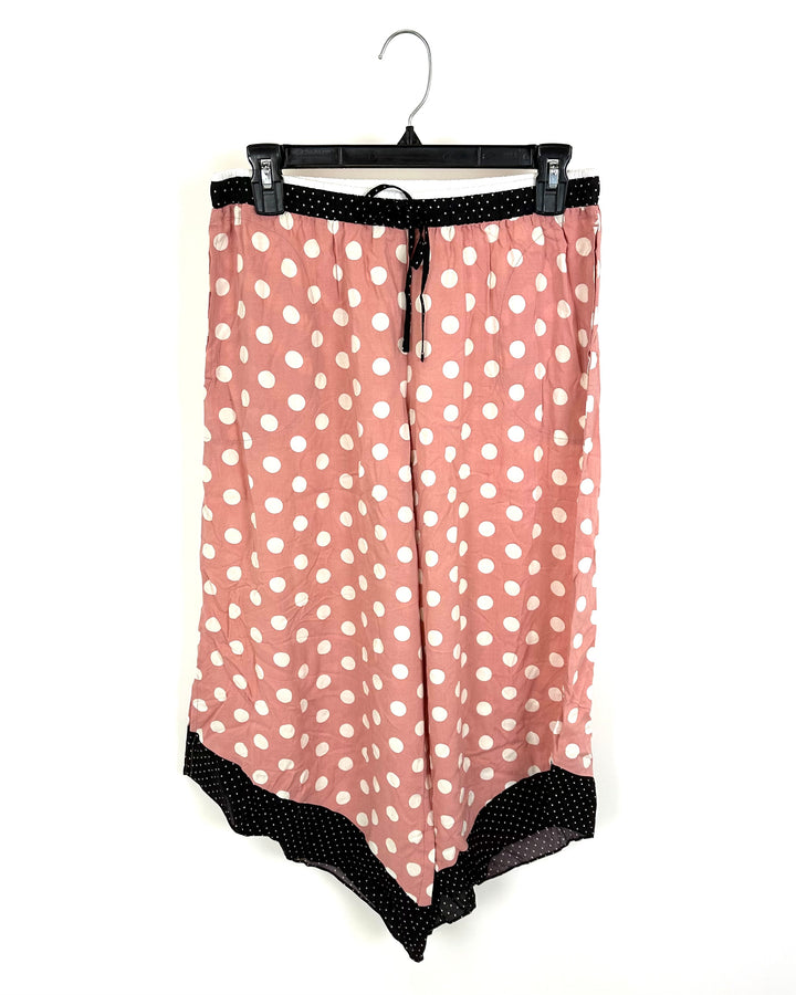 Pink, White, & Black Polka Dot Pajamas - Small