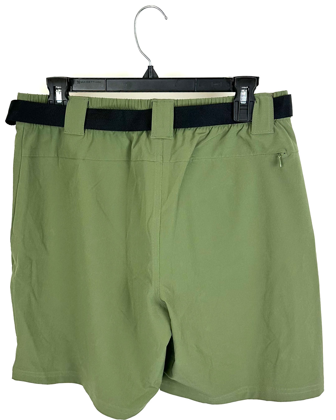 MENS Forest Green Active Shorts With Buckle Belt - Small