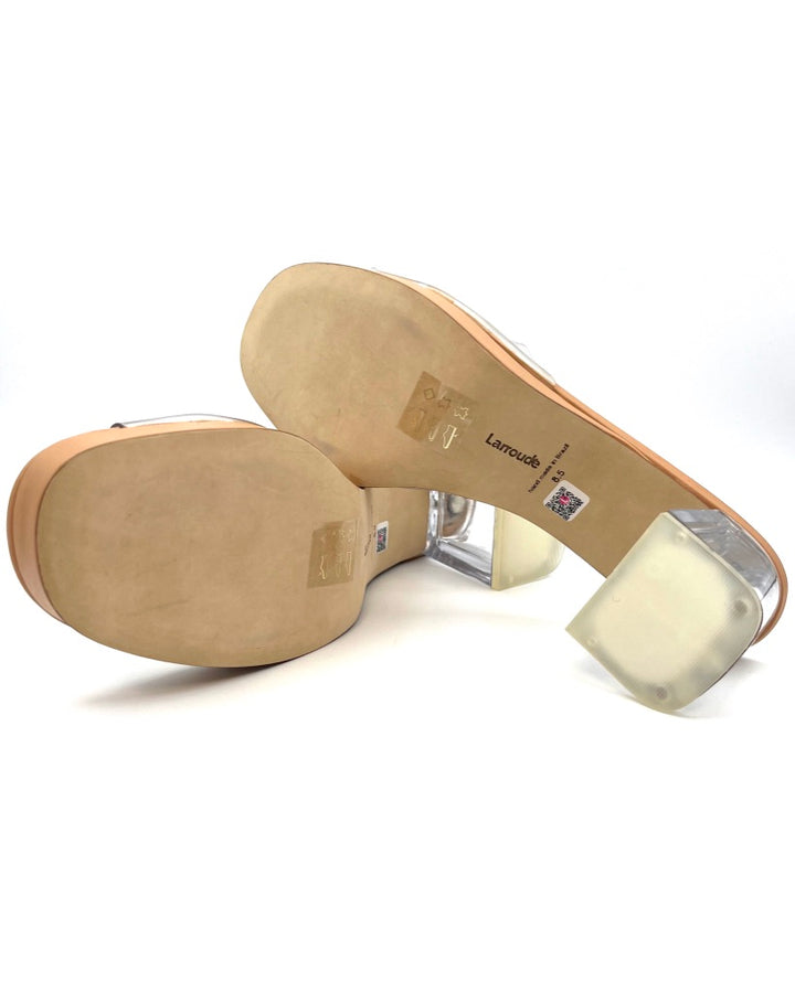 Tan And Clear Heel Sandal - 8.5