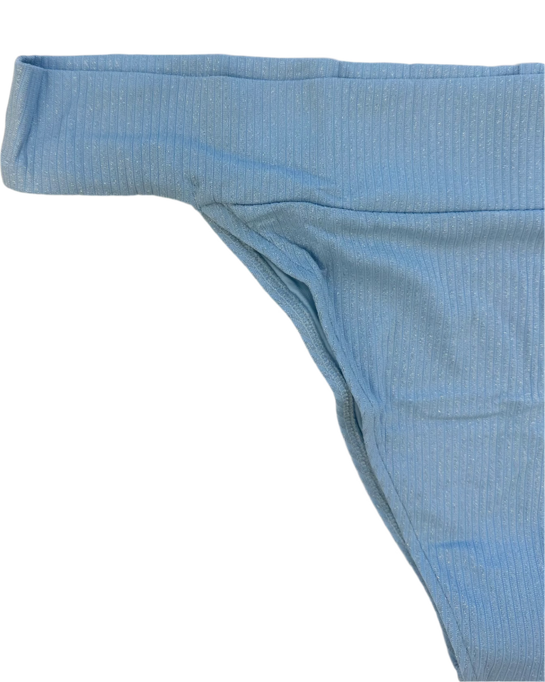 Light Blue Metallic Cheeky Bikini Bottom -  Extra Large