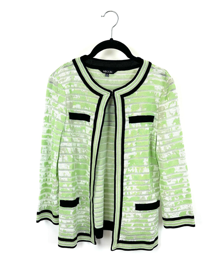 Light Green And White Cardigan - Size 2-4