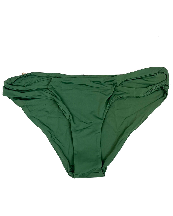 Dark Green Side Cut Out Bikini Bottom - Small