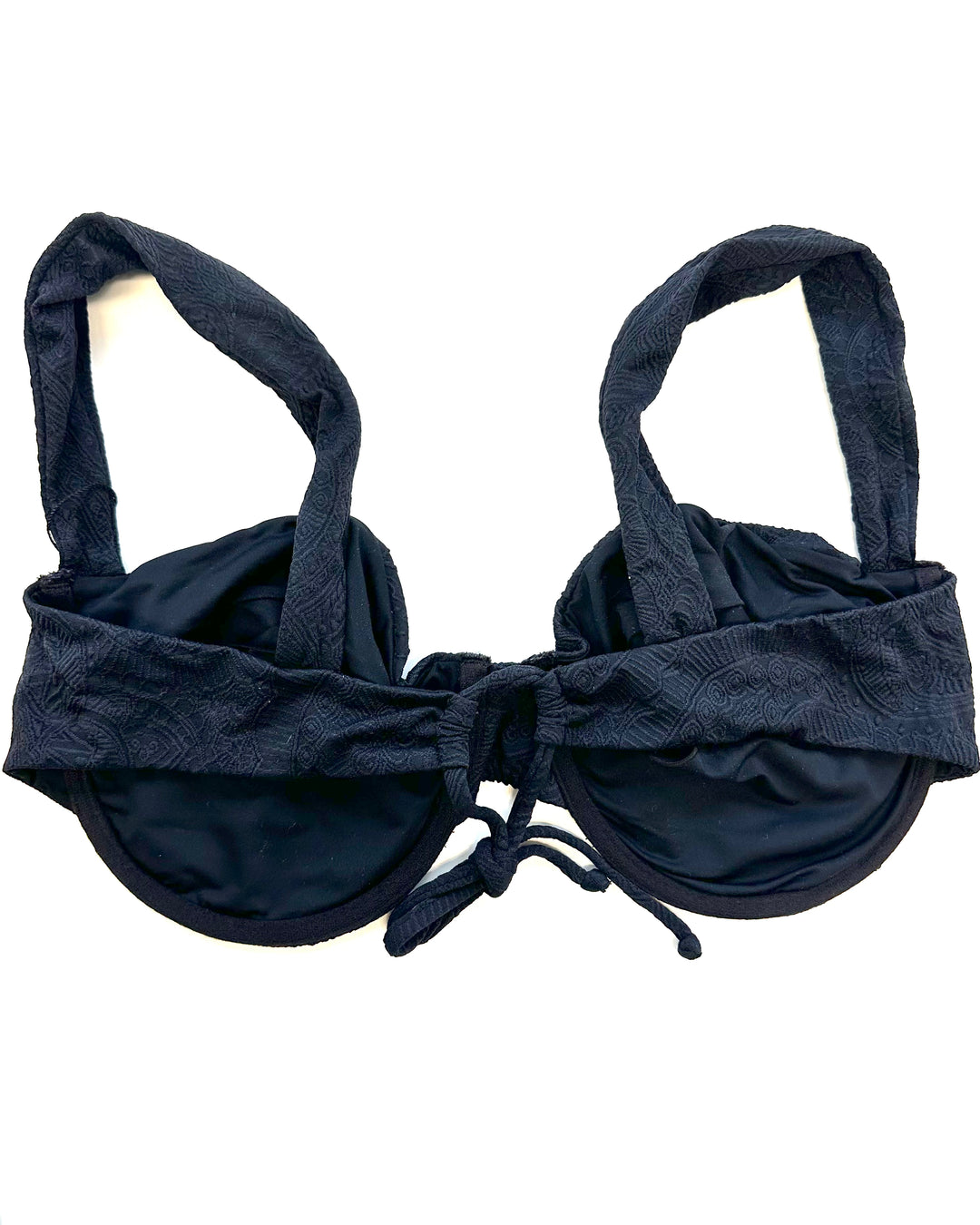 Black Embossed Underwire Bikini Top - Extra Large