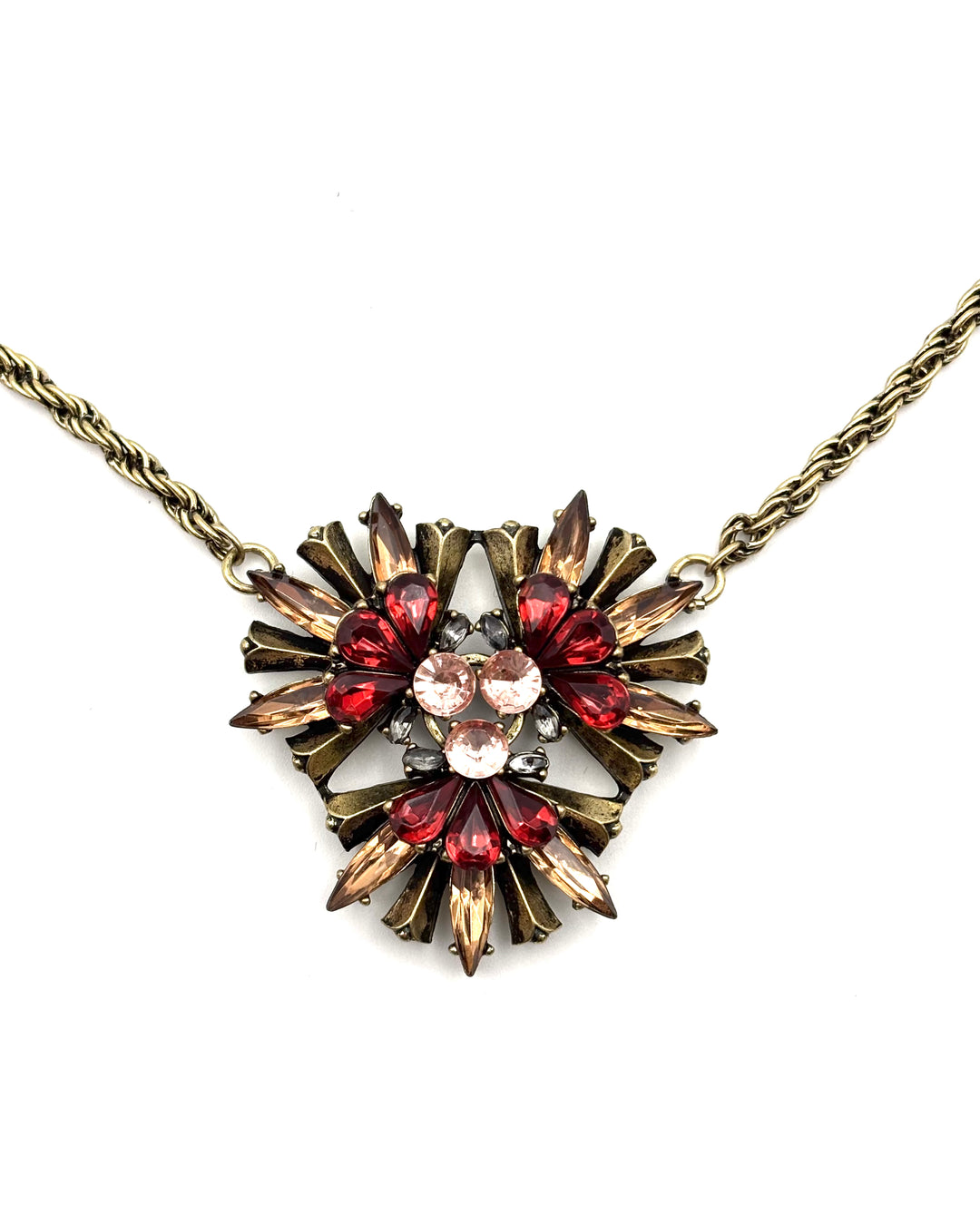 Gold & Red Heart Necklace