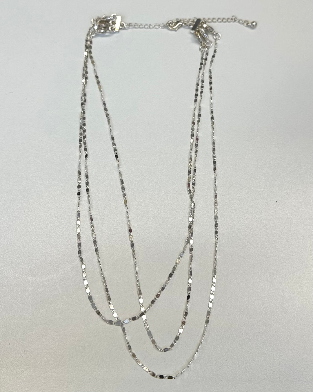 Silver Triple Chain Necklace