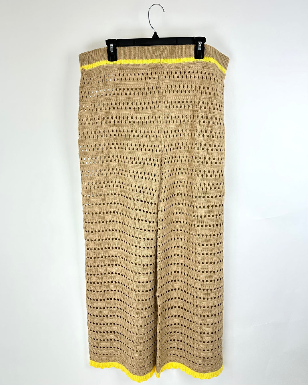 Sand Crochet Pants With Yellow Stripe - 2X