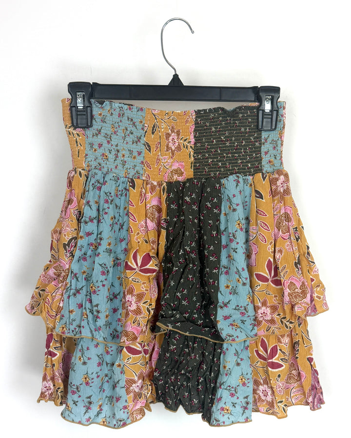 Patchwork Floral Smocked Skort - Size 2/4