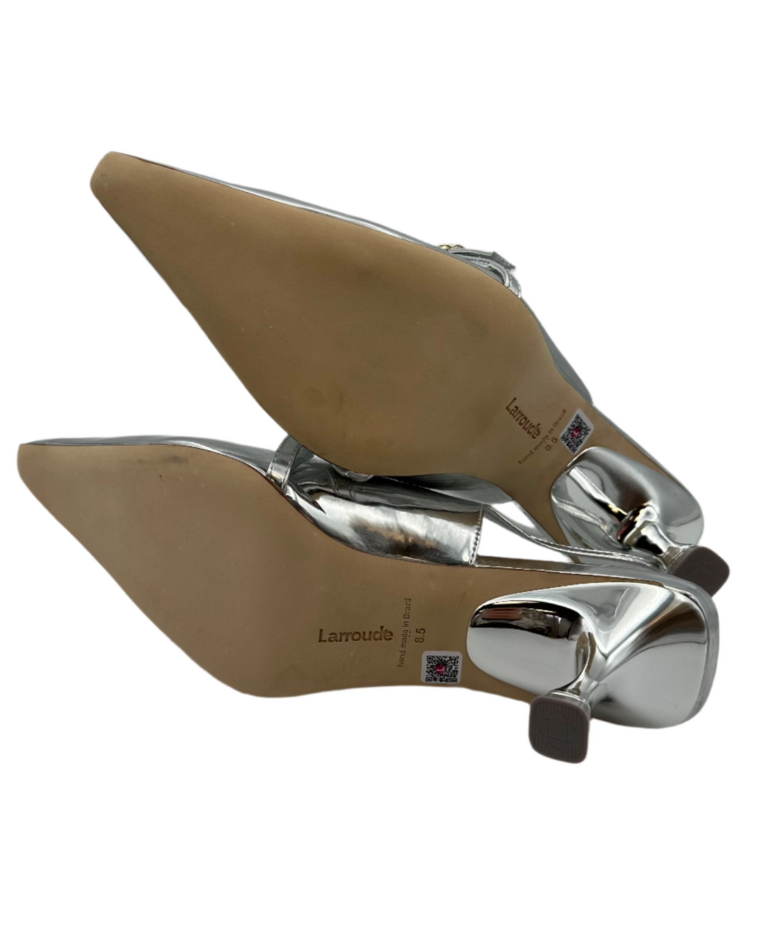 Silver Patent Leather Kitten Heel - Size 6, 8.5 and 9
