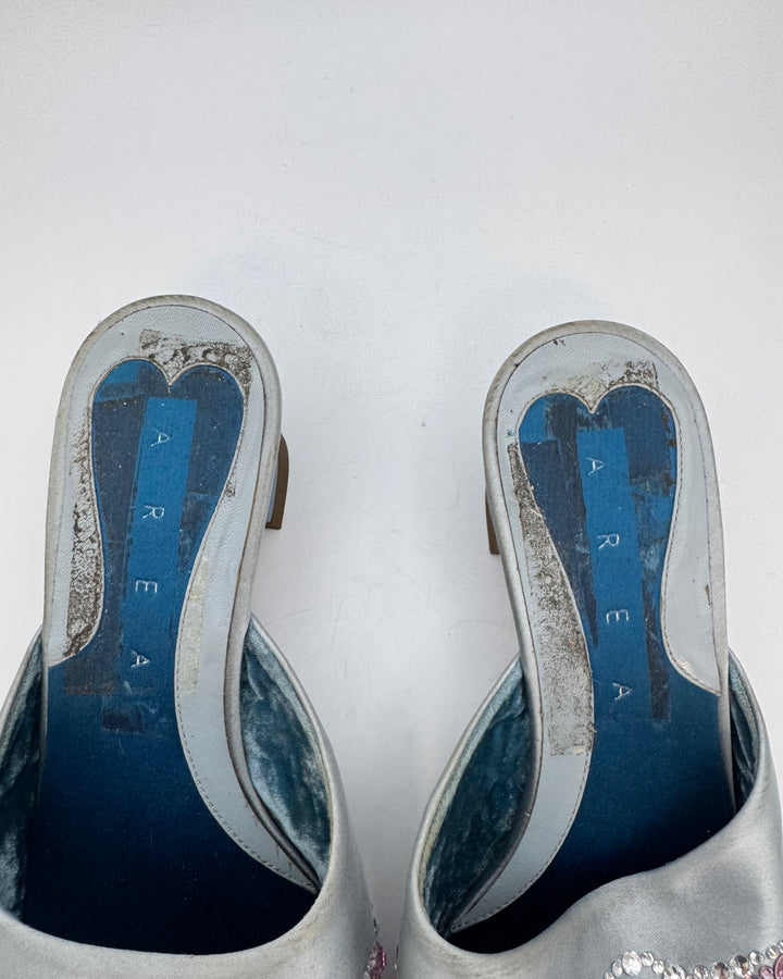 Rhinestone Butterfly Embellished Mules - Size 39