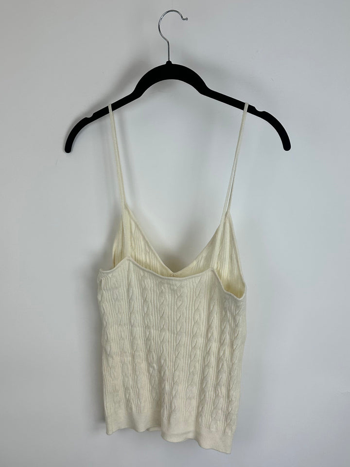 Cream Cable Knit Sweater Tank - Size (2/4)