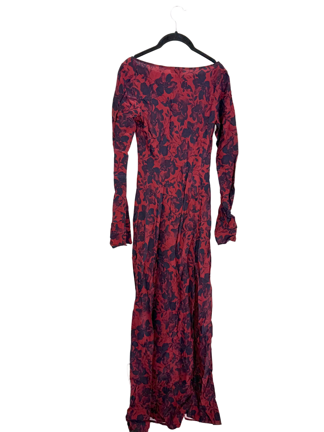 Dark Red & Navy Long Sleeve Dress - Size 00/0