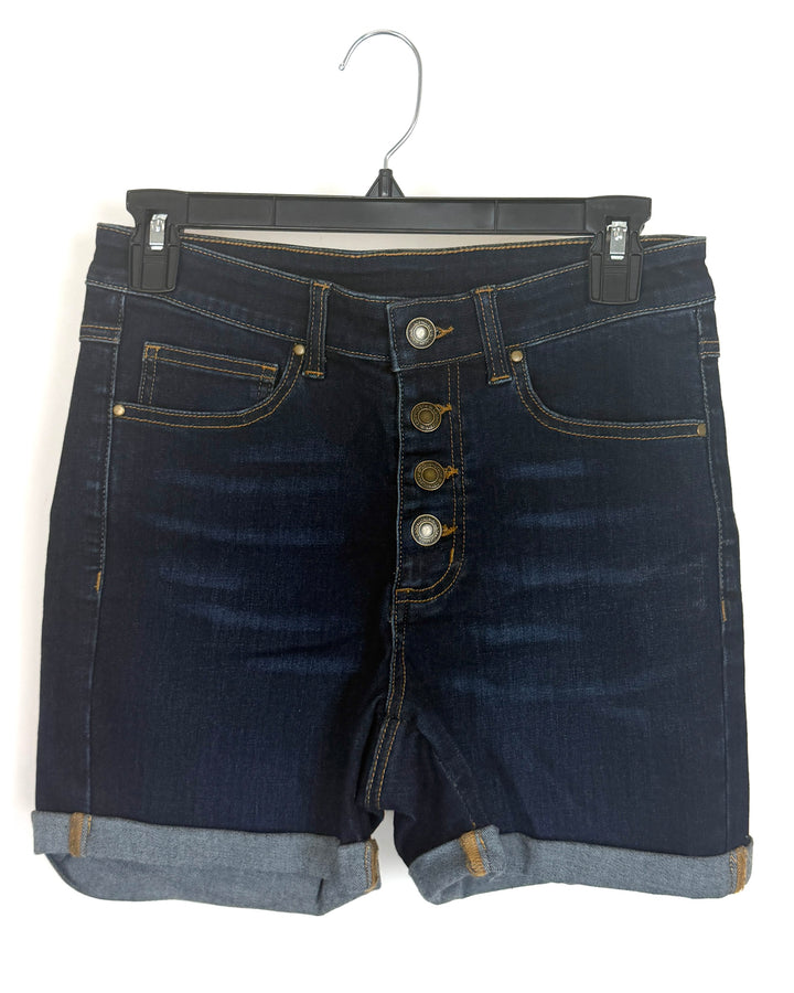 Dark Wash Button Fly Jean Shorts - Size 2/4