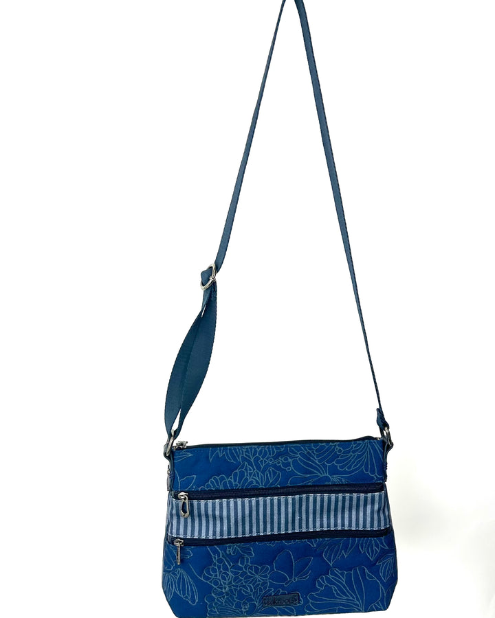 Blue Embroidered Crossbody Bag