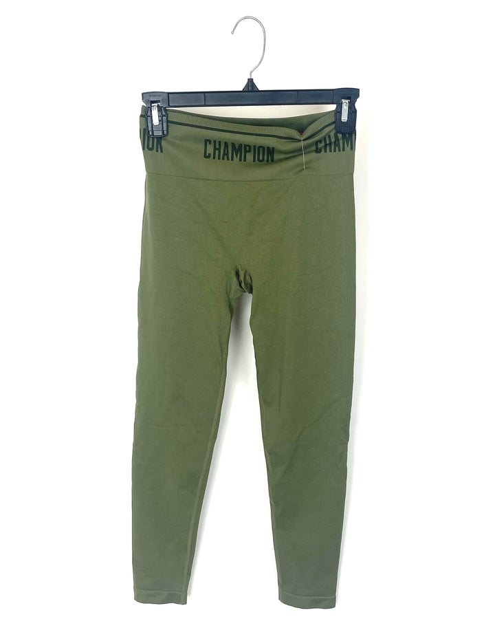 Green Cropped Leggings - Small