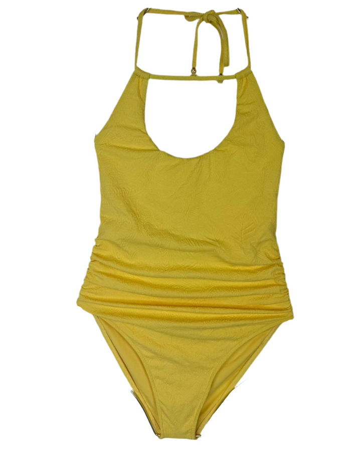 Yellow Embossed One Piece Swimsuit - Extra Small and Small