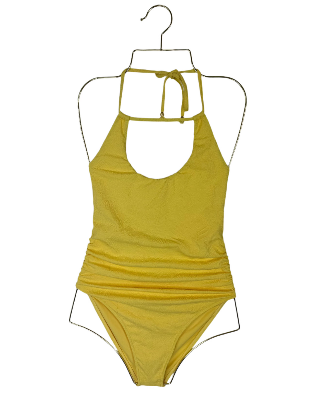 Yellow Embossed One Piece Swimsuit - Extra Small and Small