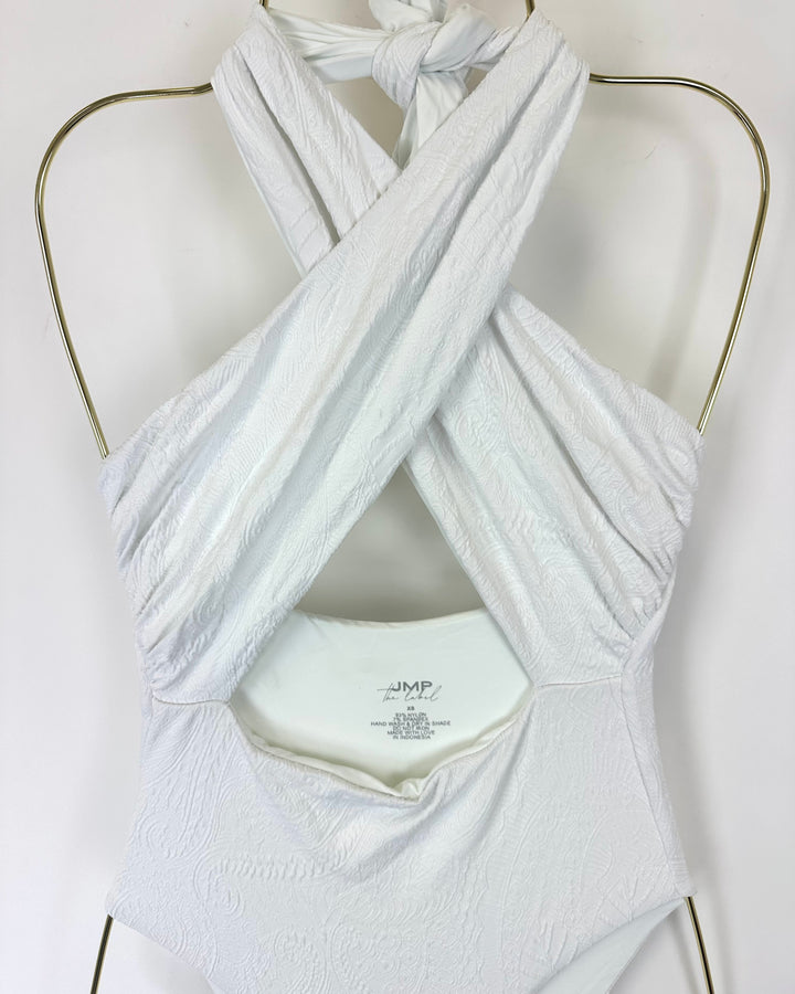 White Embossed Multi Wear One Piece Swimsuit - XS, M, XL, XXL, XXXL
