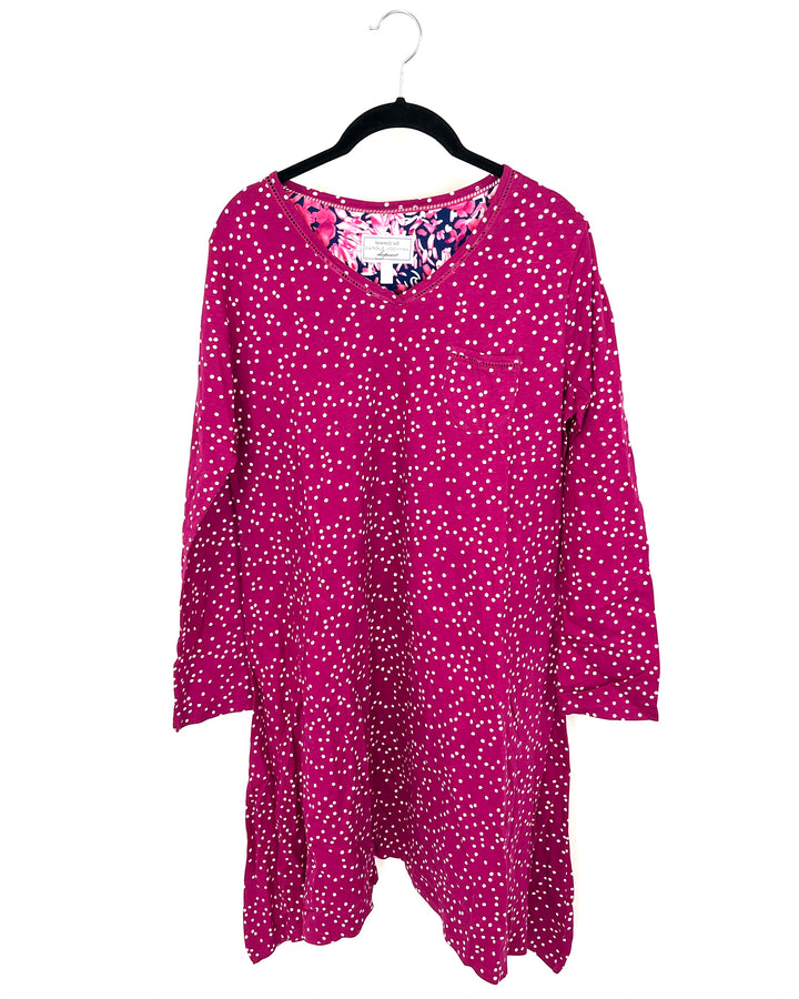 Magenta Polka Dot Nightgown - 4/6