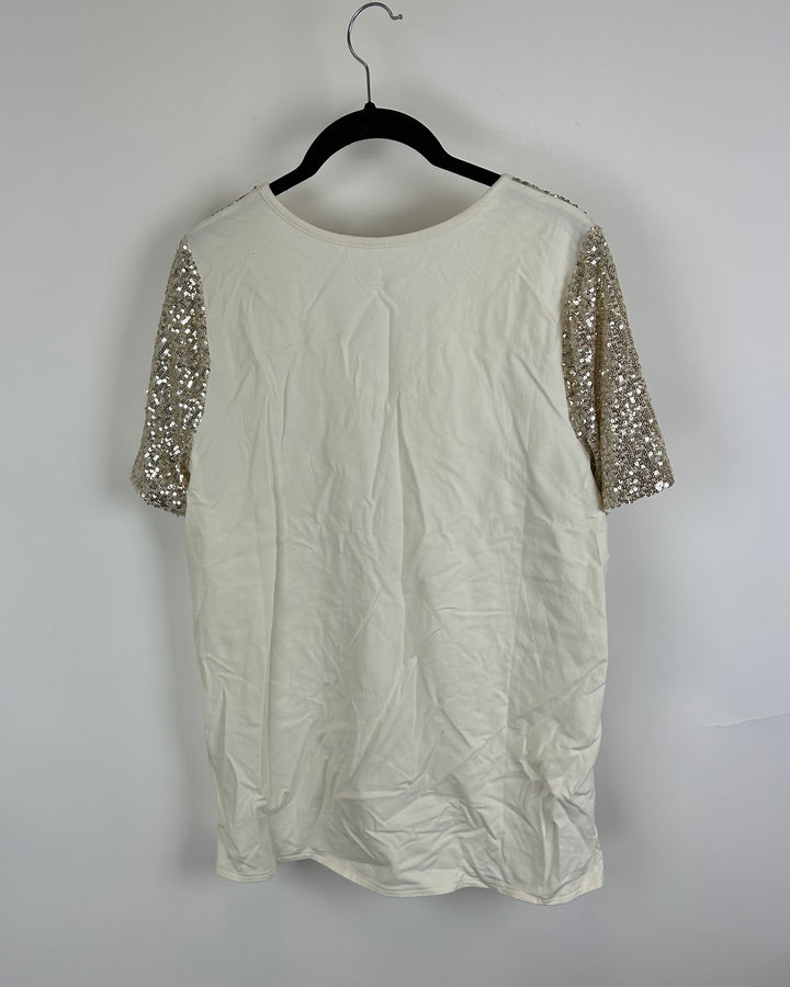 Gold Sequin T-Shirt - Size 6/8
