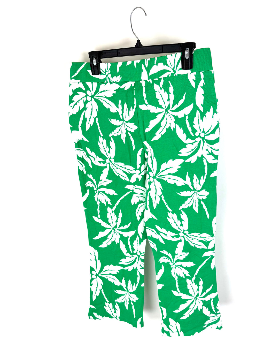 Green And White Tropical Print Pants - Size 6/8