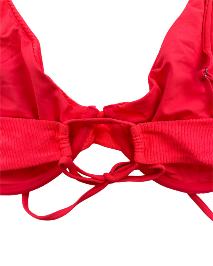Neon Coral Underwire and Adjustable Strap Bikini Top - Extra Extra Extra Large