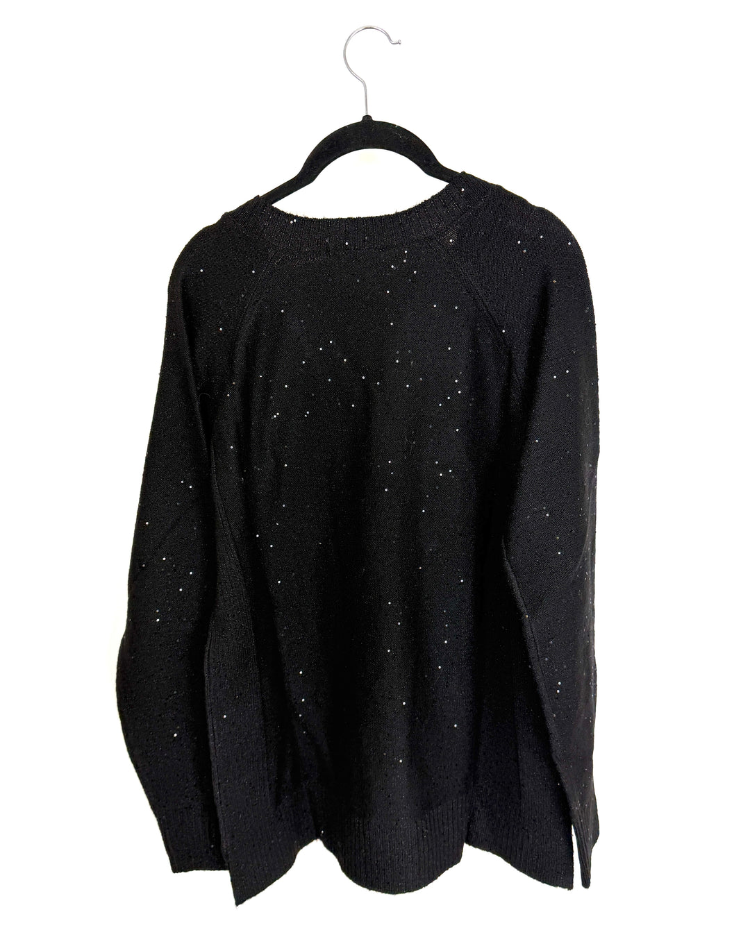 Black Sequin Glitter V-Neck Sweater - Size 6/8