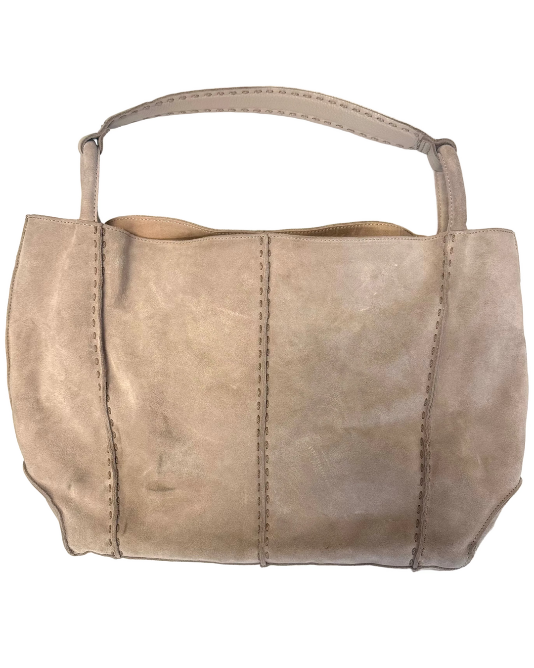 Ivory Suede Tote Bag