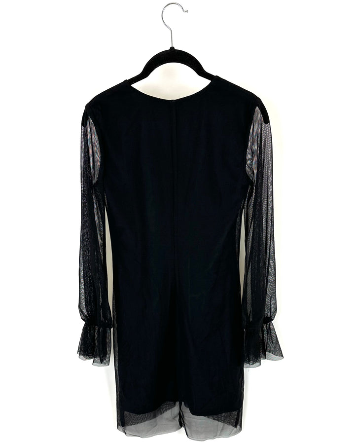 Black Mesh Mini Dress - Size 0/2