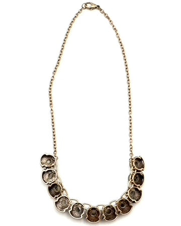 Tortoise Shell Print & Rhinestone Statement Necklace