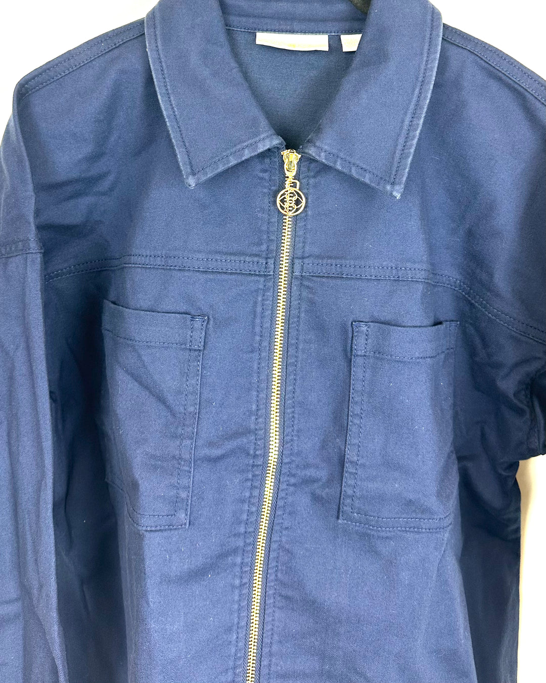 Navy Blue Lightweight Denim Jacket - Size 6/8