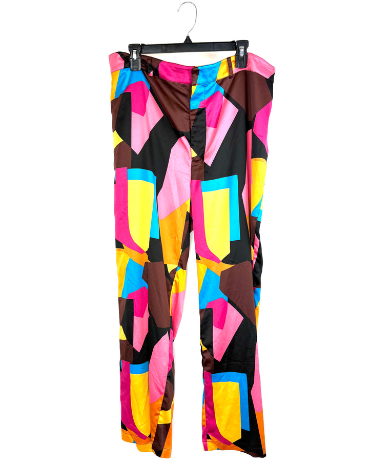 Multi-Colored Geometric Pants- 1x