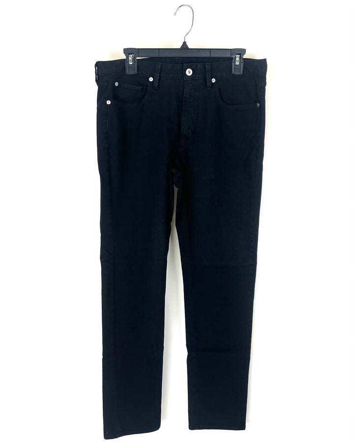 MENS Jet Black Jeans - Size 34/32 Slim Fit