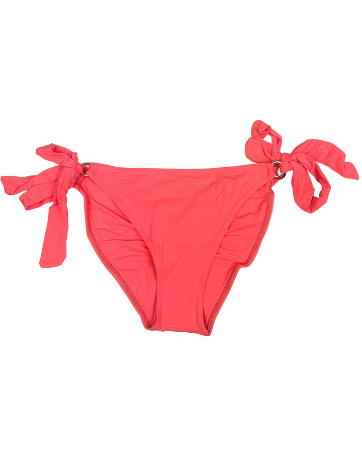 Neon Coral & Gold Ring Bikini Bottom- Small