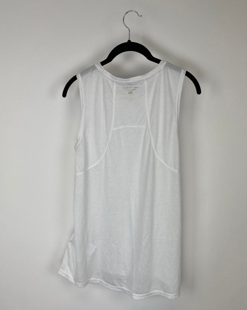 White Flowy Tank Top - Small