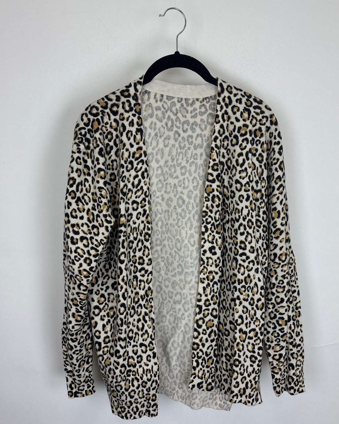 Open Front leopard Print Cardigan - Size 2/4