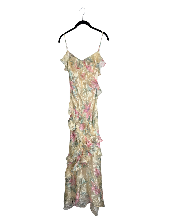 Whimsical Pastel Floral Dress - Size 0/2