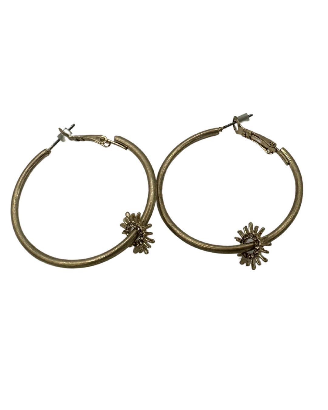 Gold Star Charm Hoops
