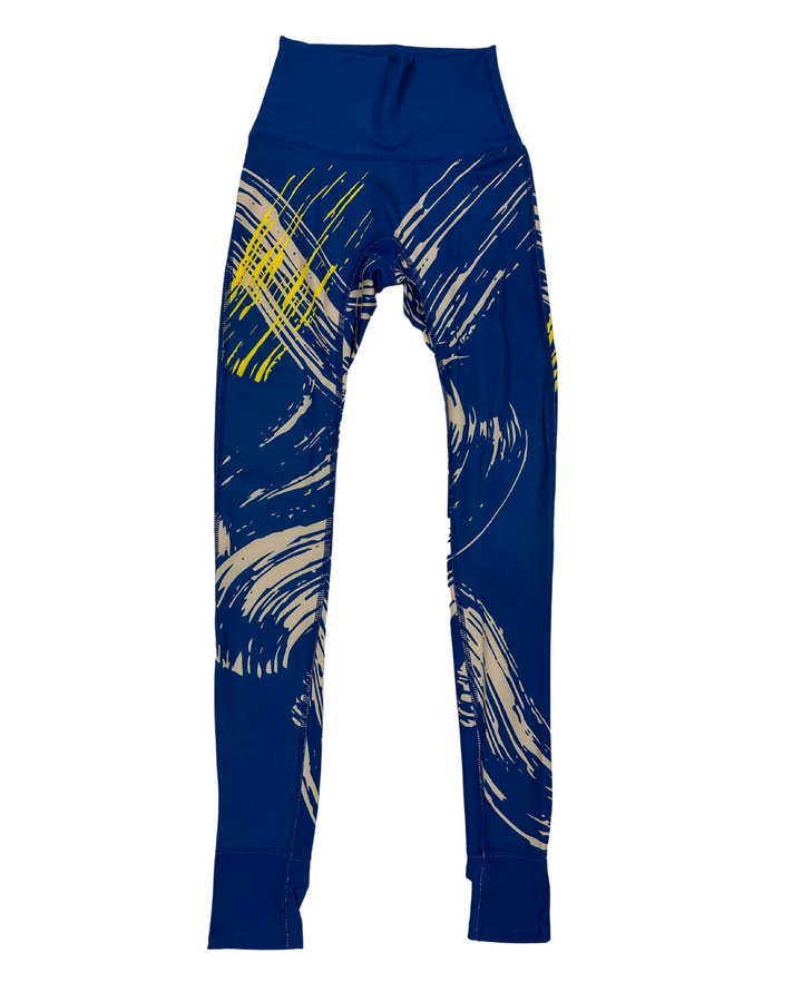 Blue Abstract Design Leggings - Size 000 and 00