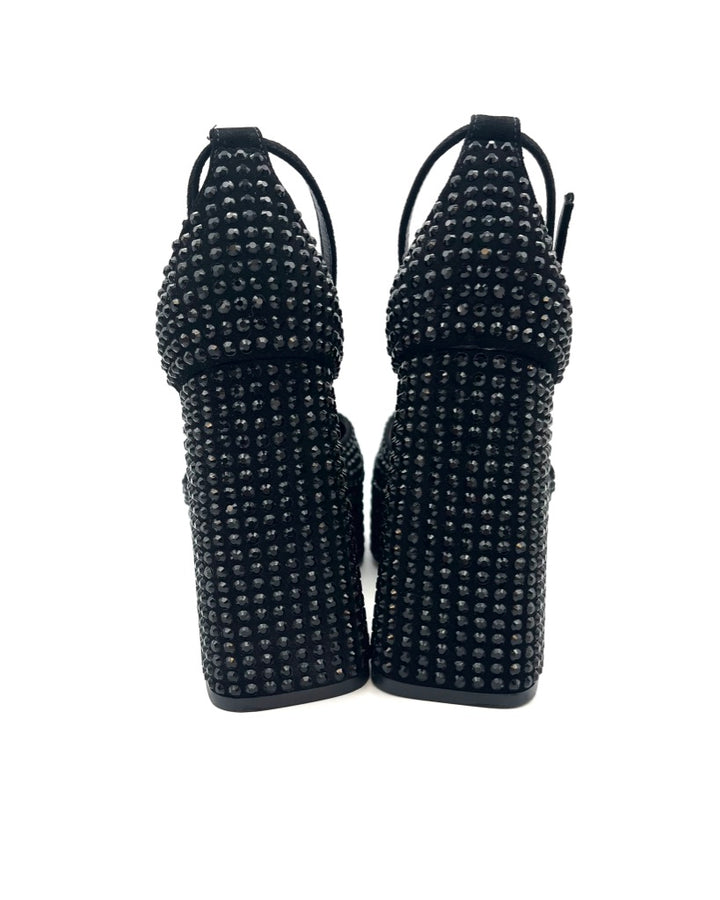 Black Rhinestone Platform Heels - Size 7.5, 8.5, and 10