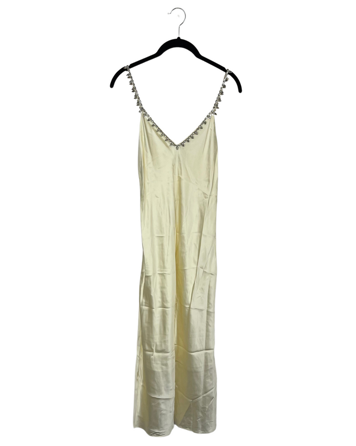 Ivory Silky Finish Slip Dress - Small