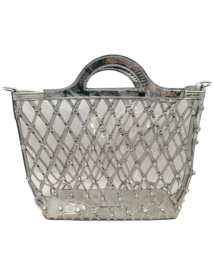 Clear and Silver Gem Stone Tote Bag
