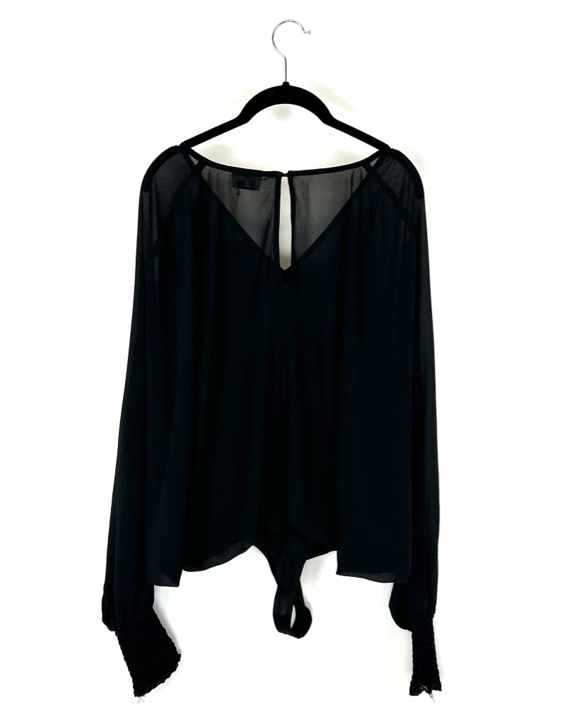 Black Long Sleeve Bodysuit - Large