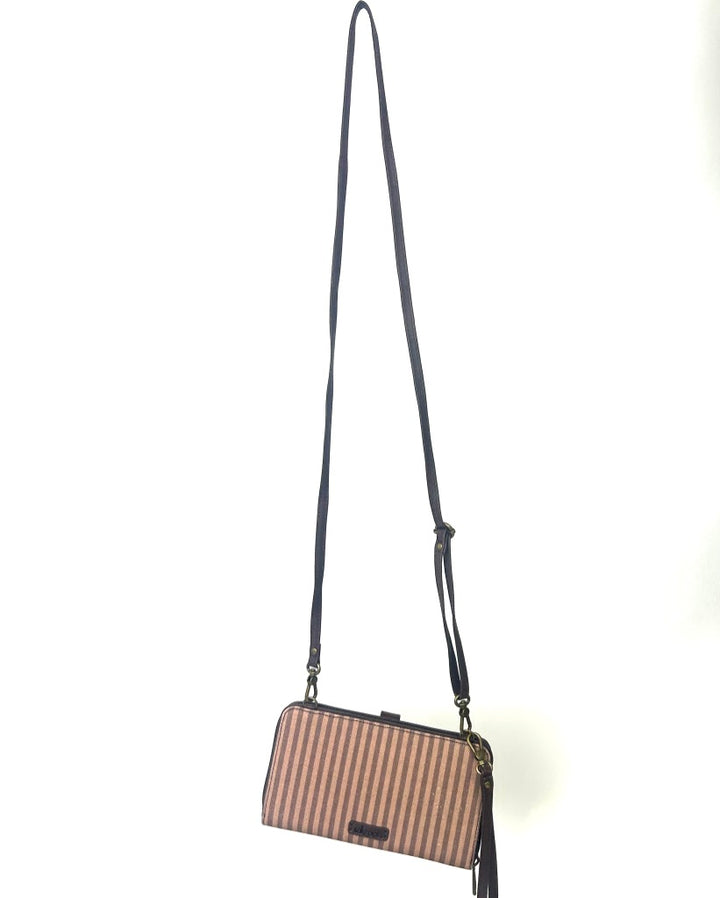Brown Pattern Crossbody Bag / Wristlet