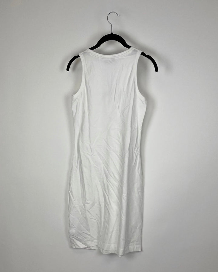 White Bodycon Logo Dress - Small