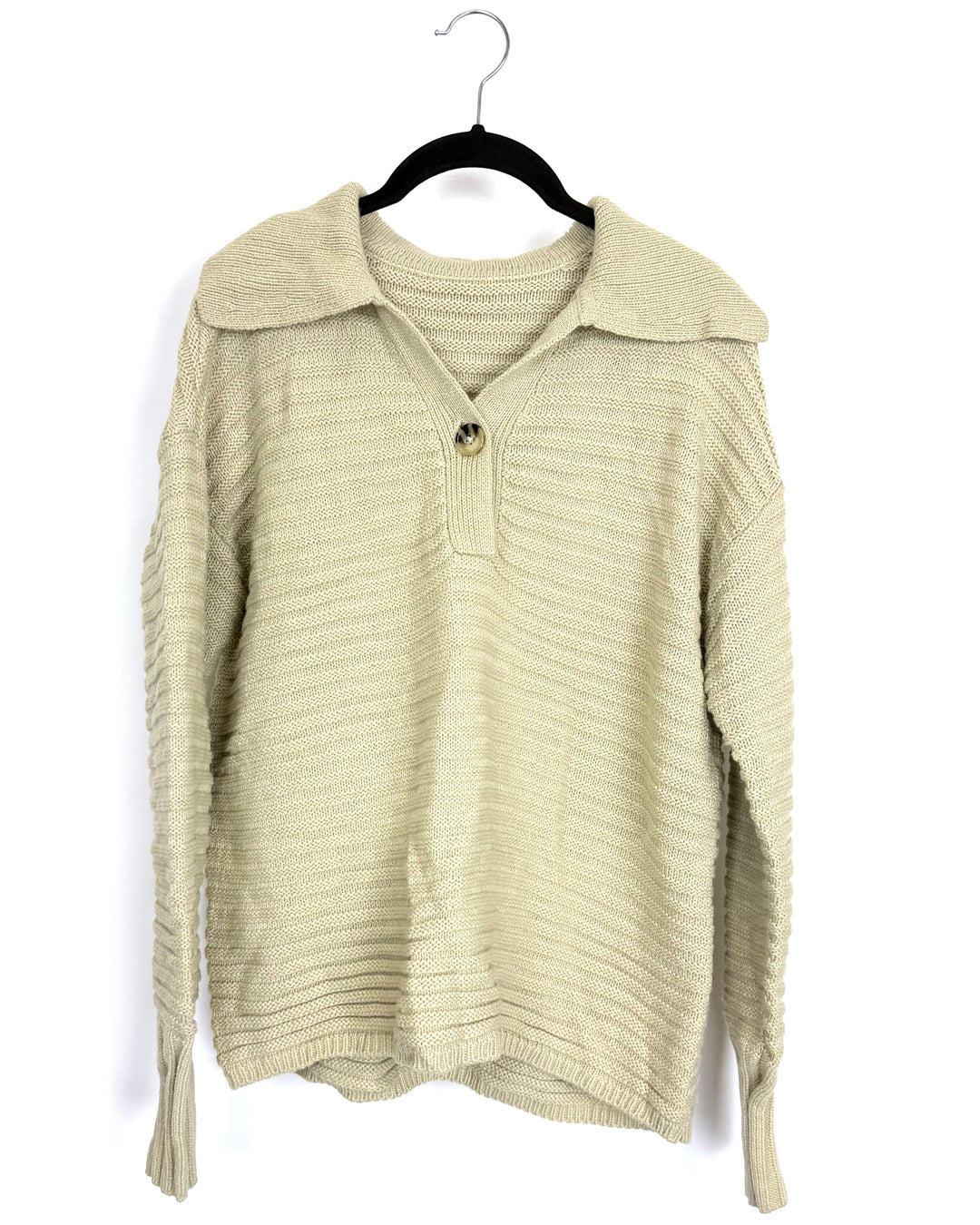 Beige Sailor-Collar Knit - Size 6/8
